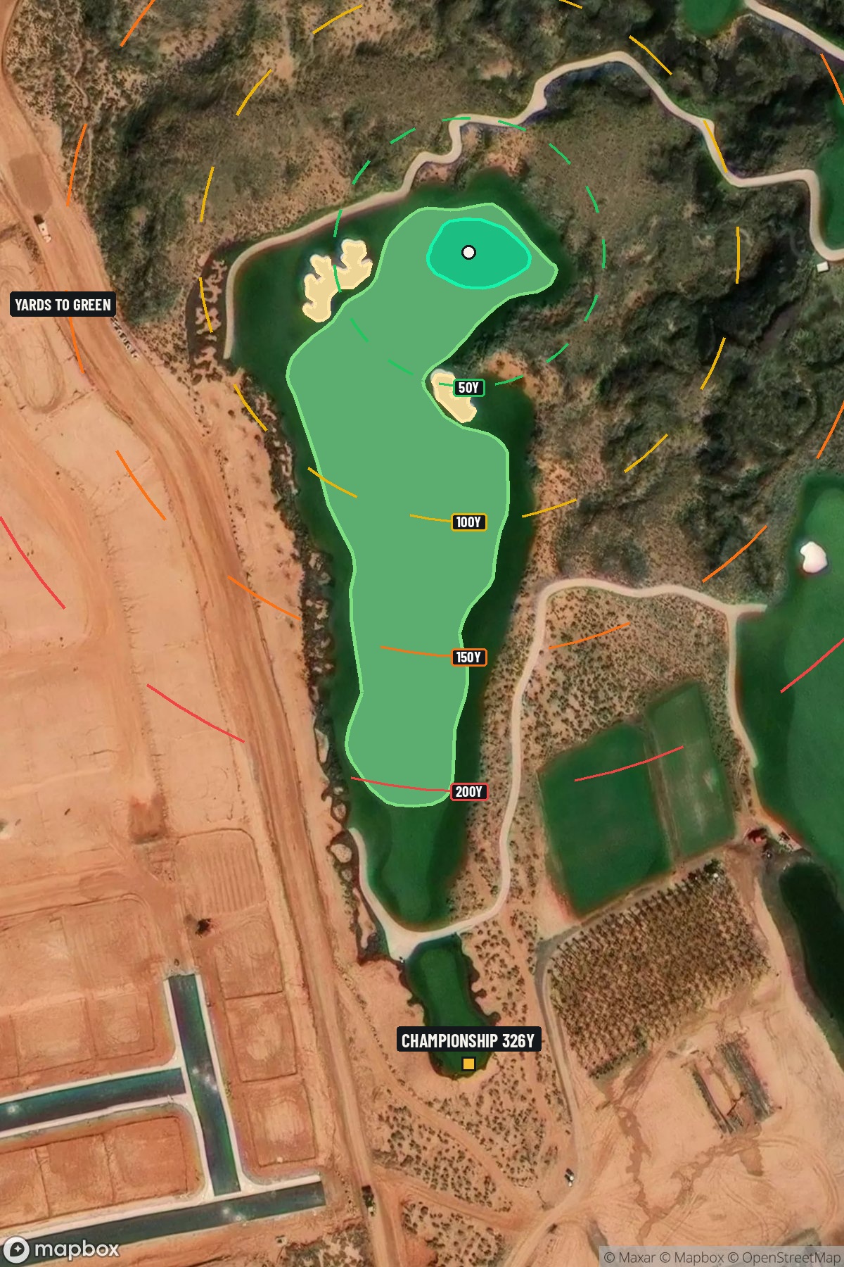Hole 14 aerial at Black Desert Resort Golf Course