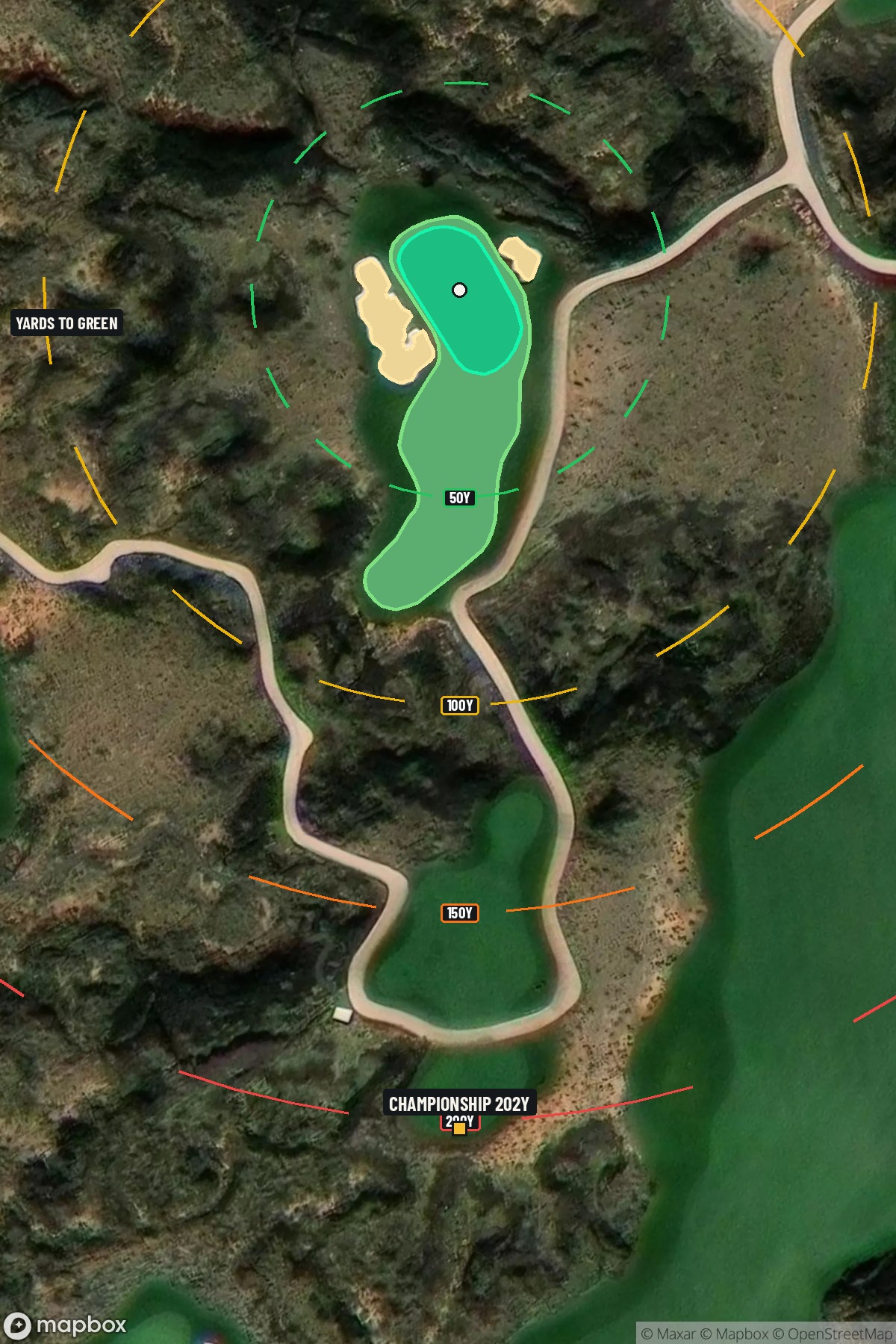 Hole 15 aerial at Black Desert Resort Golf Course