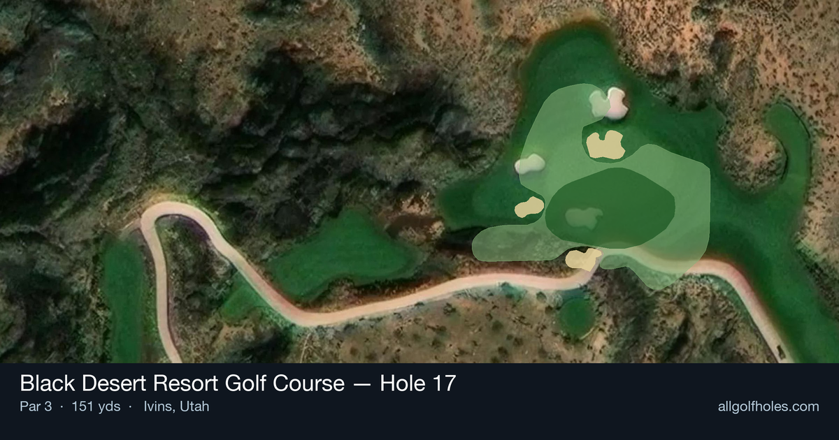 Hole 17 aerial at Black Desert Resort Golf Course