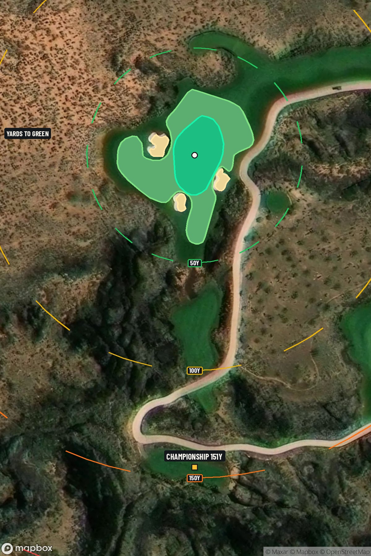 Hole 17 aerial at Black Desert Resort Golf Course