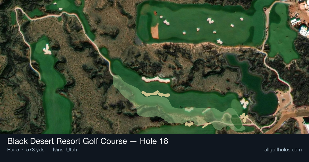 Hole 18 aerial at Black Desert Resort Golf Course