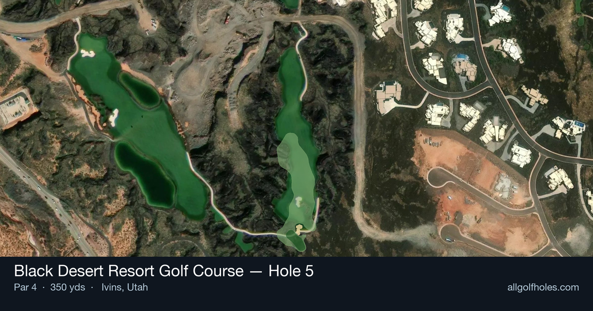 Hole 5 aerial at Black Desert Resort Golf Course