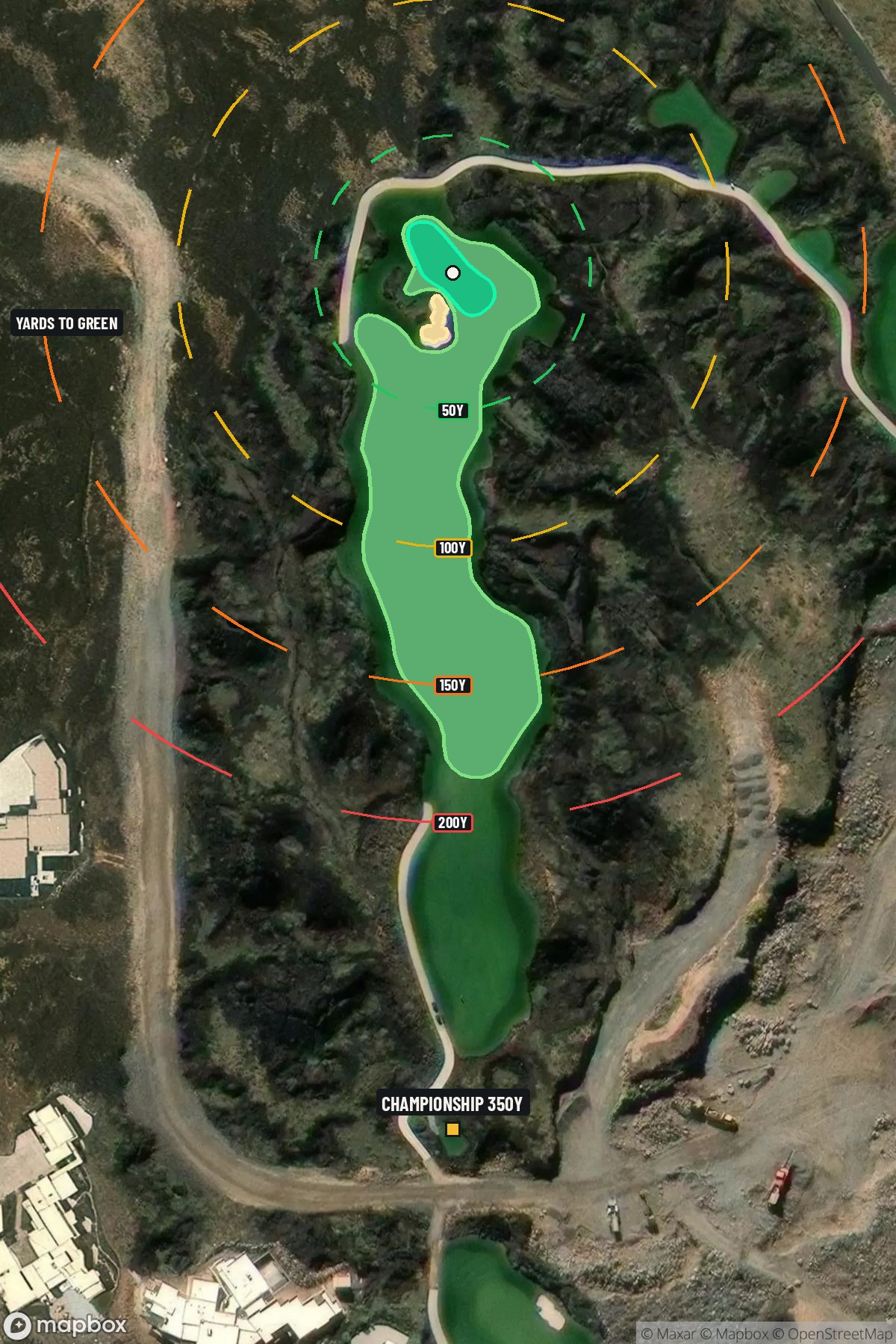 Hole 5 aerial at Black Desert Resort Golf Course