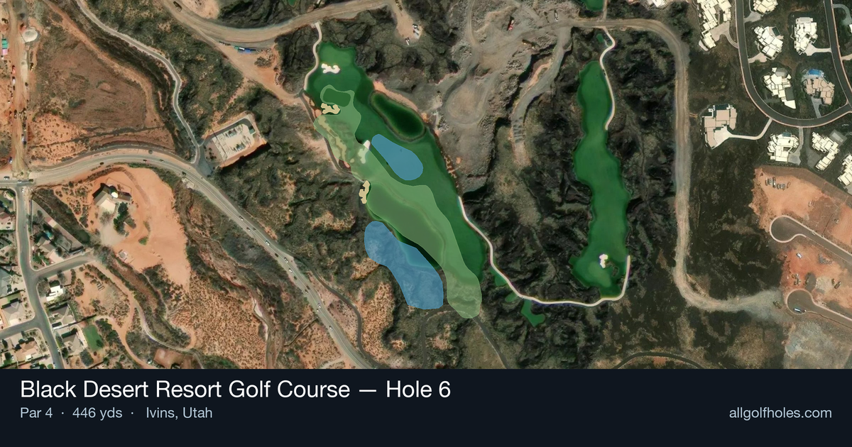 Hole 6 aerial at Black Desert Resort Golf Course