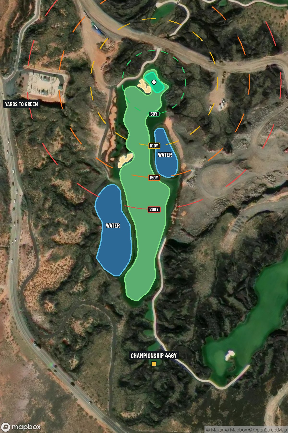 Hole 6 aerial at Black Desert Resort Golf Course