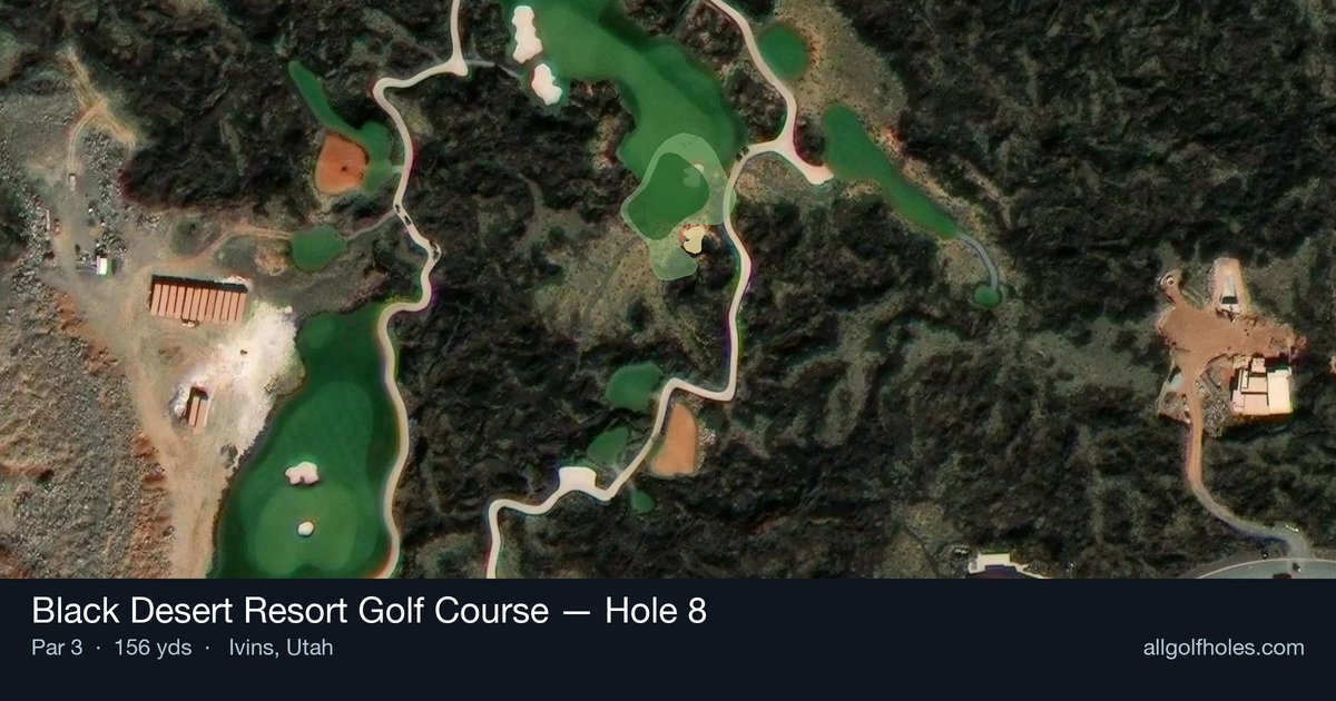 Hole 8 aerial at Black Desert Resort Golf Course
