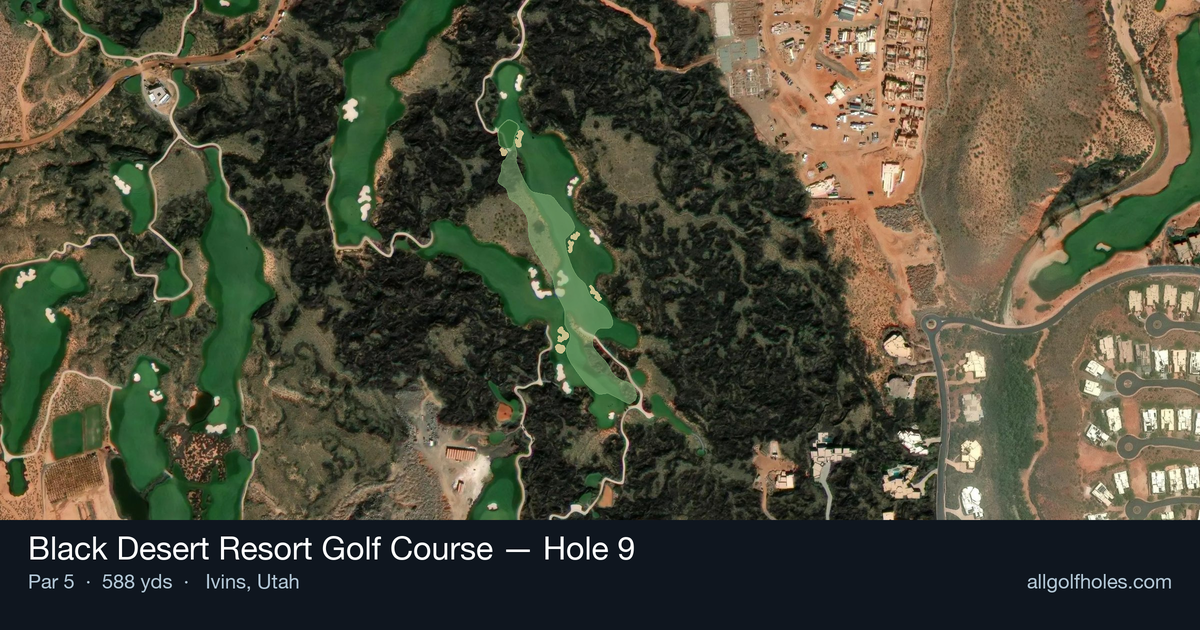 Hole 9 aerial at Black Desert Resort Golf Course