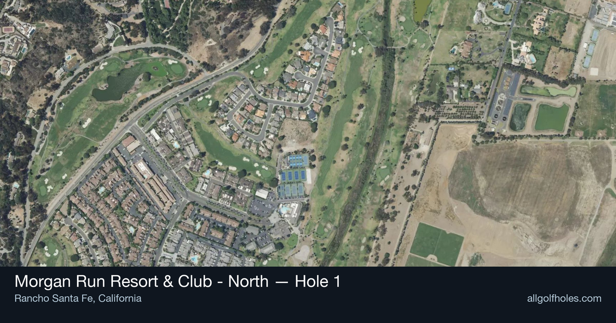 Hole 1 aerial at Morgan Run Resort & Club - North