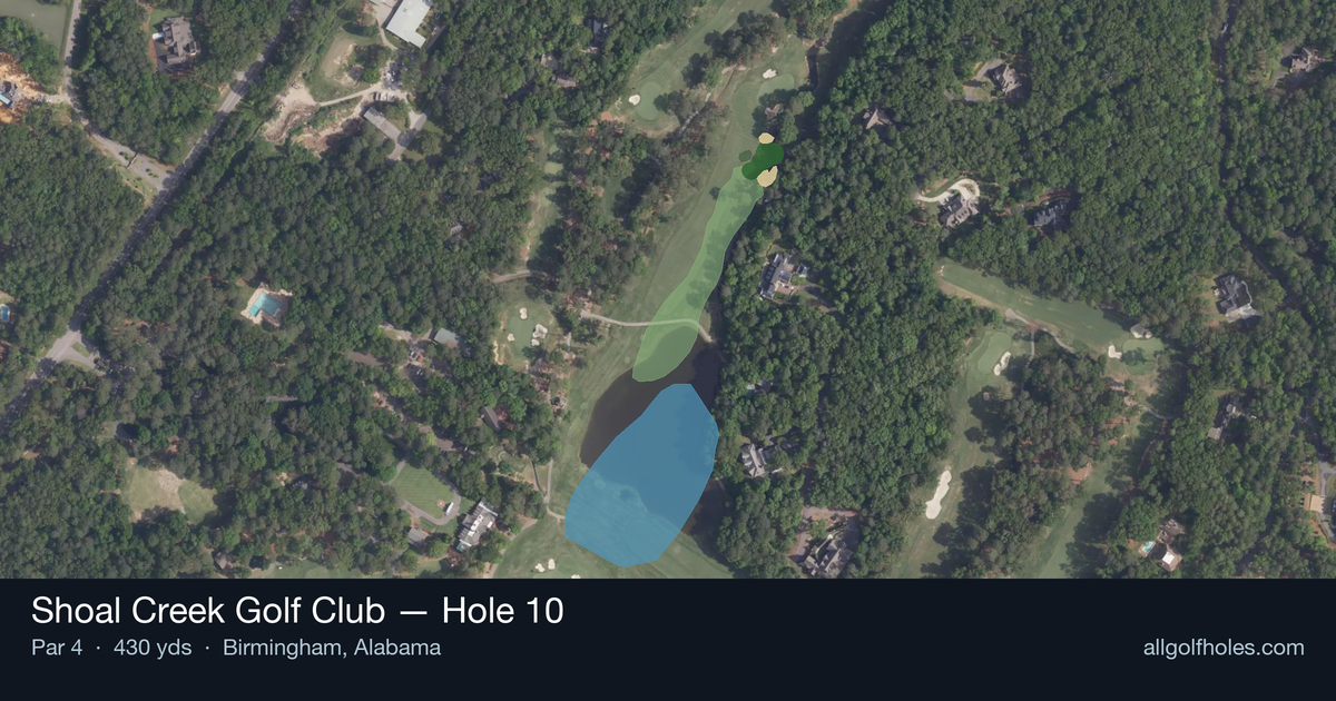 Hole 10 aerial at Shoal Creek Golf Club