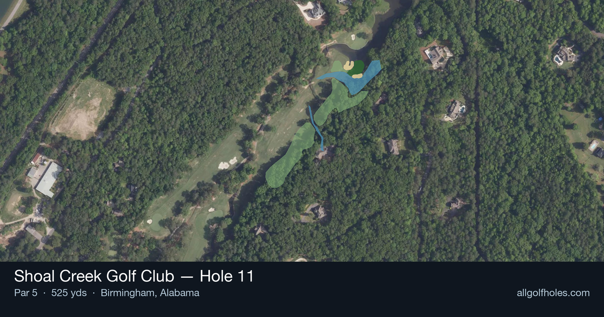 Hole 11 aerial at Shoal Creek Golf Club
