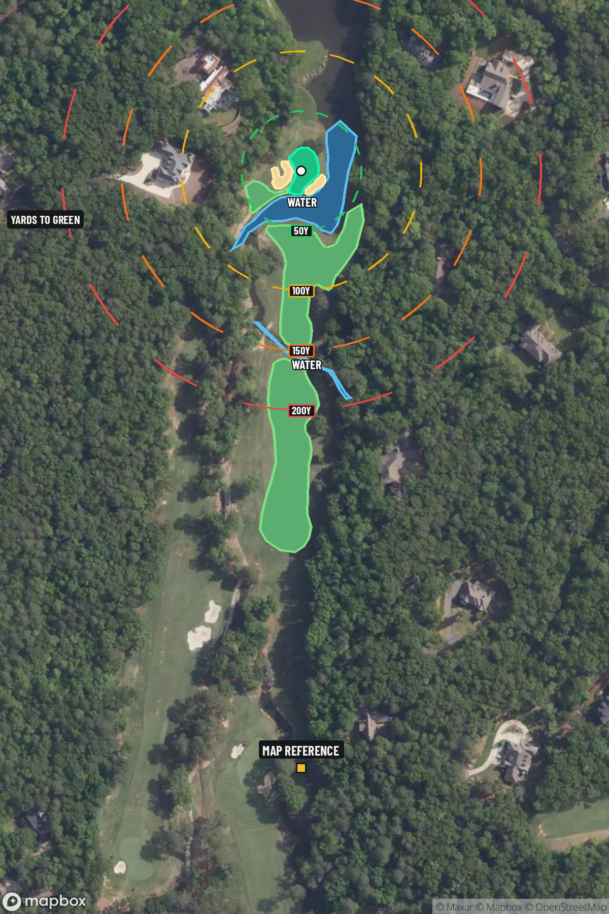 Hole 11 aerial at Shoal Creek Golf Club