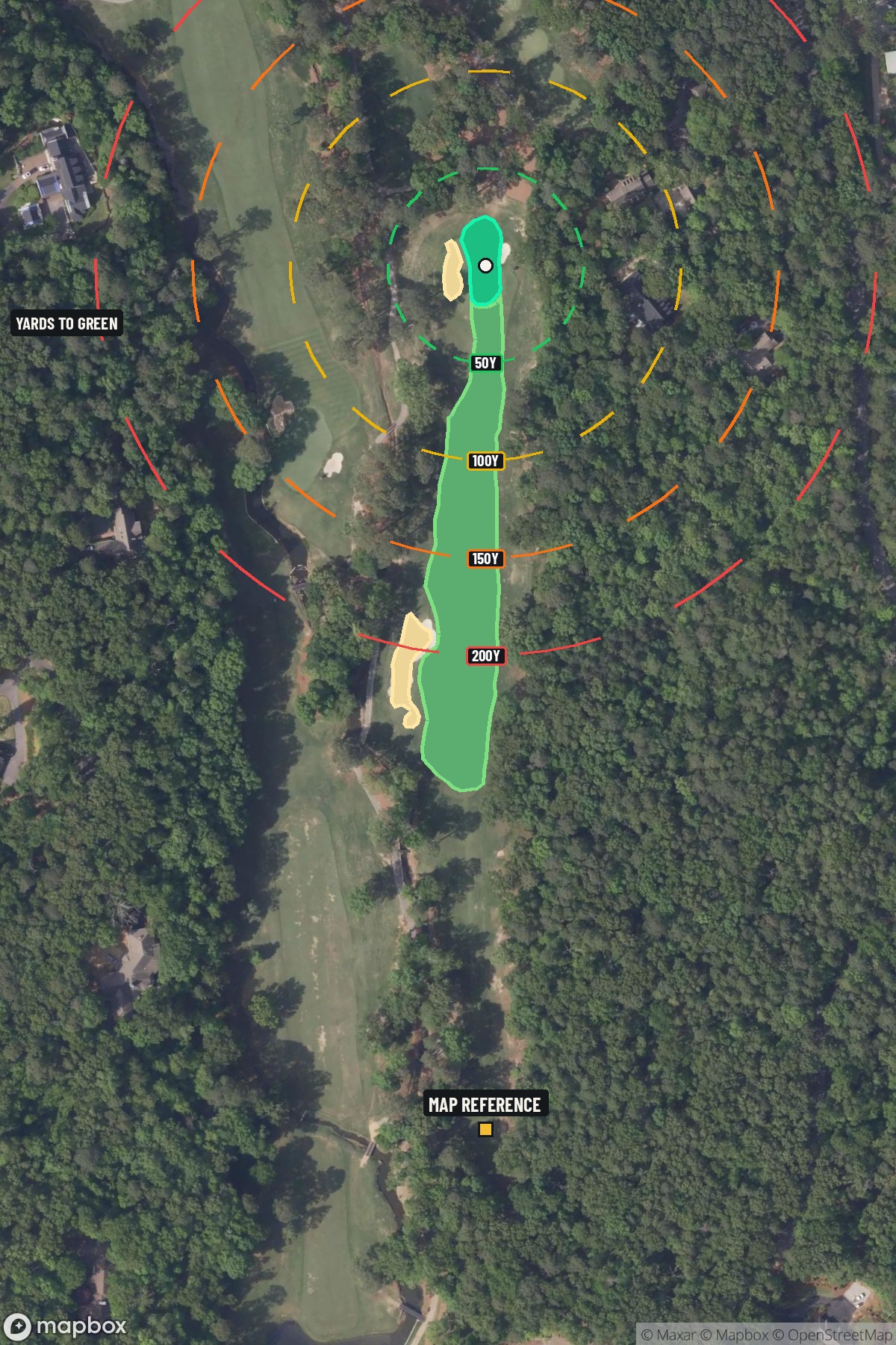 Hole 12 aerial at Shoal Creek Golf Club