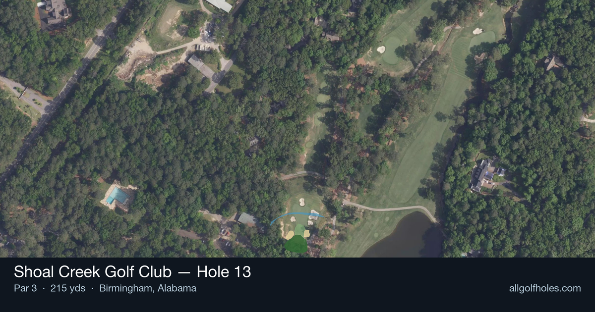 Hole 13 aerial at Shoal Creek Golf Club