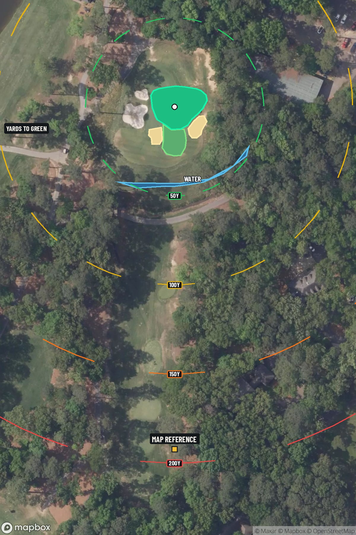 Hole 13 aerial at Shoal Creek Golf Club