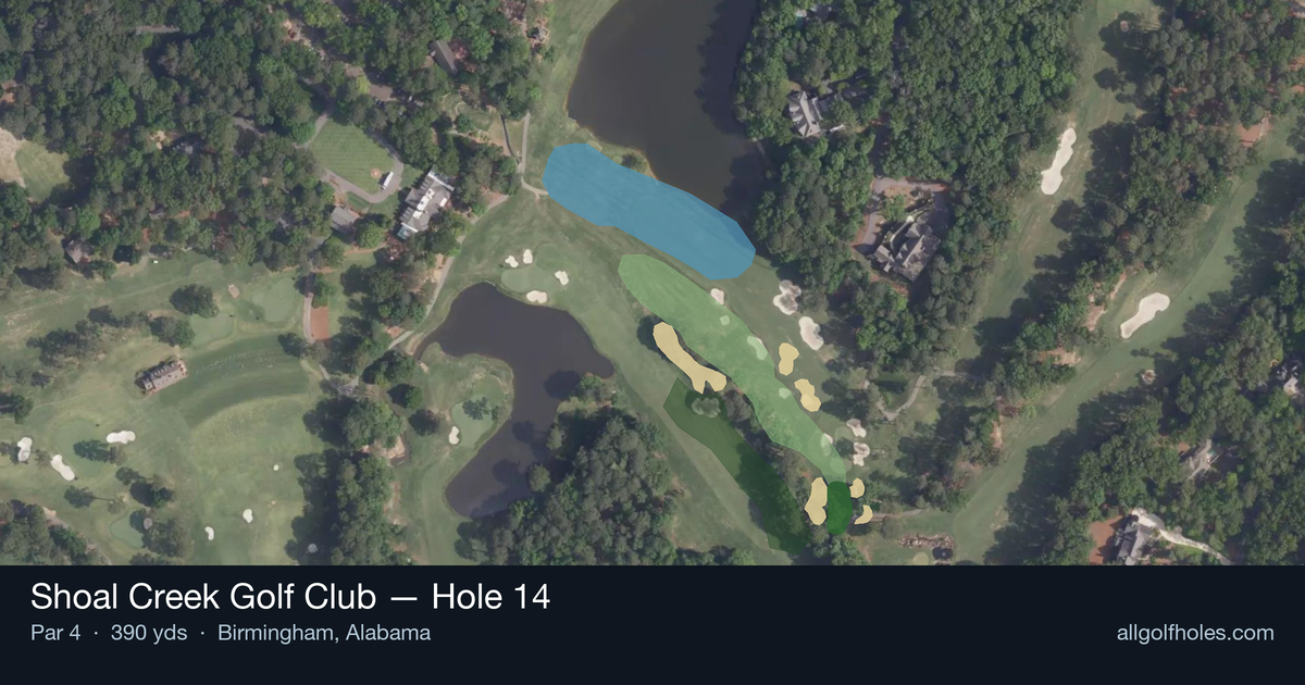 Hole 14 aerial at Shoal Creek Golf Club