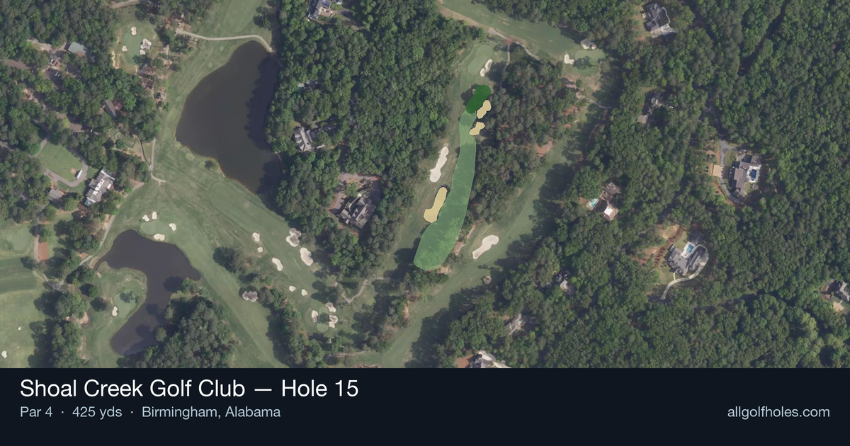 Hole 15 aerial at Shoal Creek Golf Club