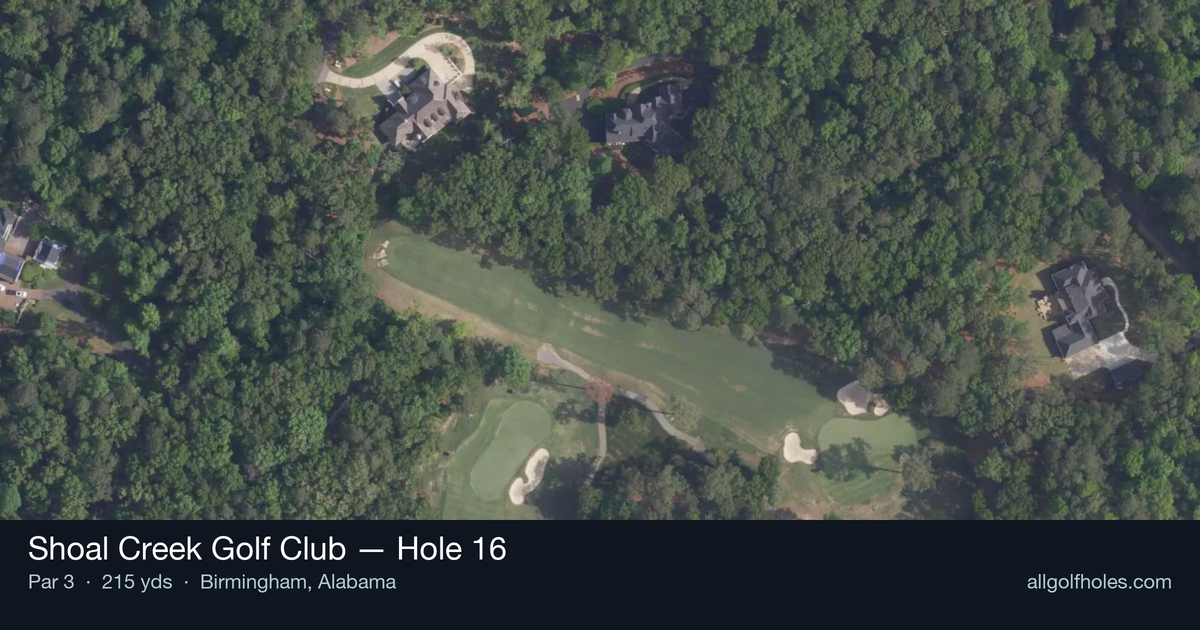 Hole 16 aerial at Shoal Creek Golf Club