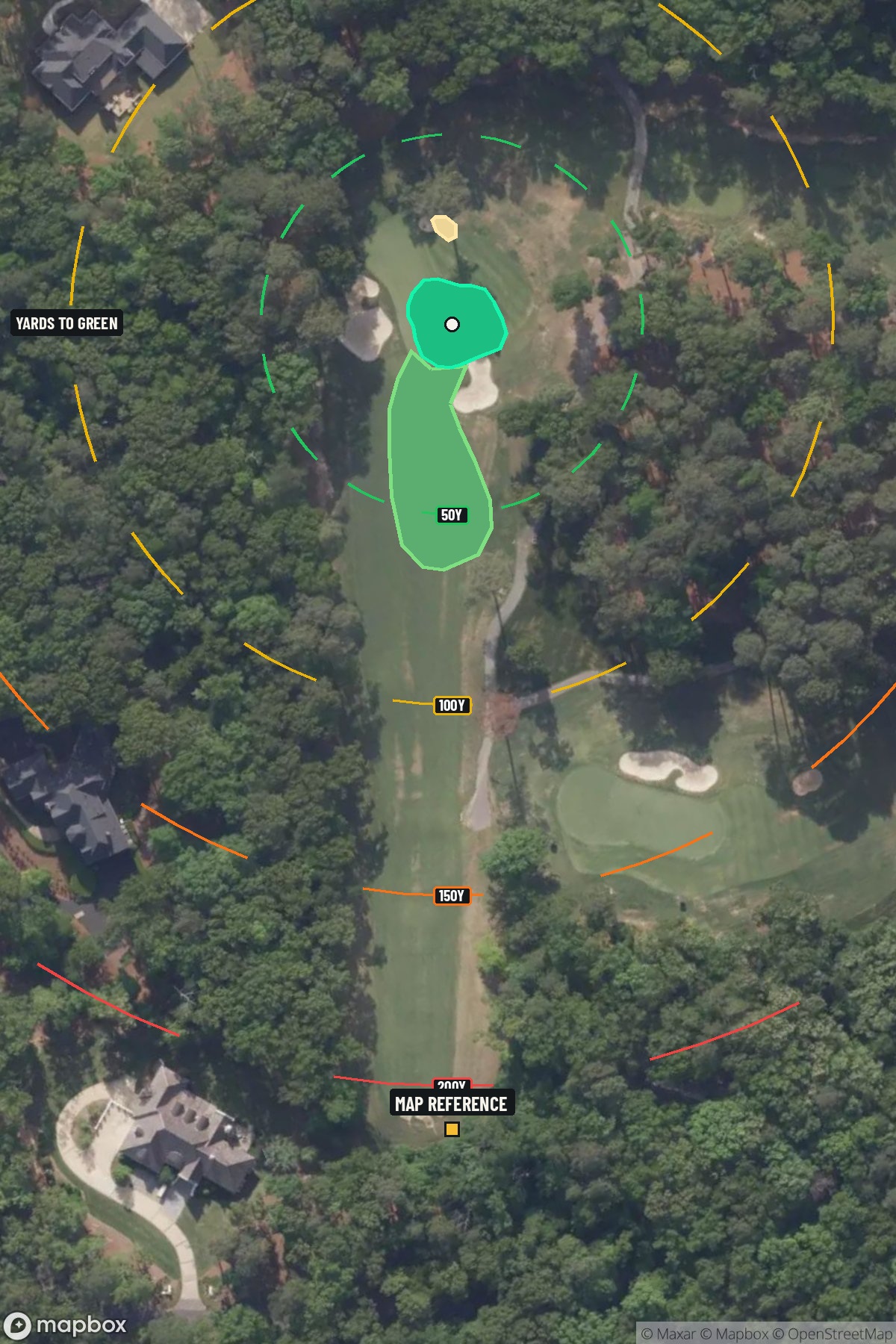 Hole 16 aerial at Shoal Creek Golf Club