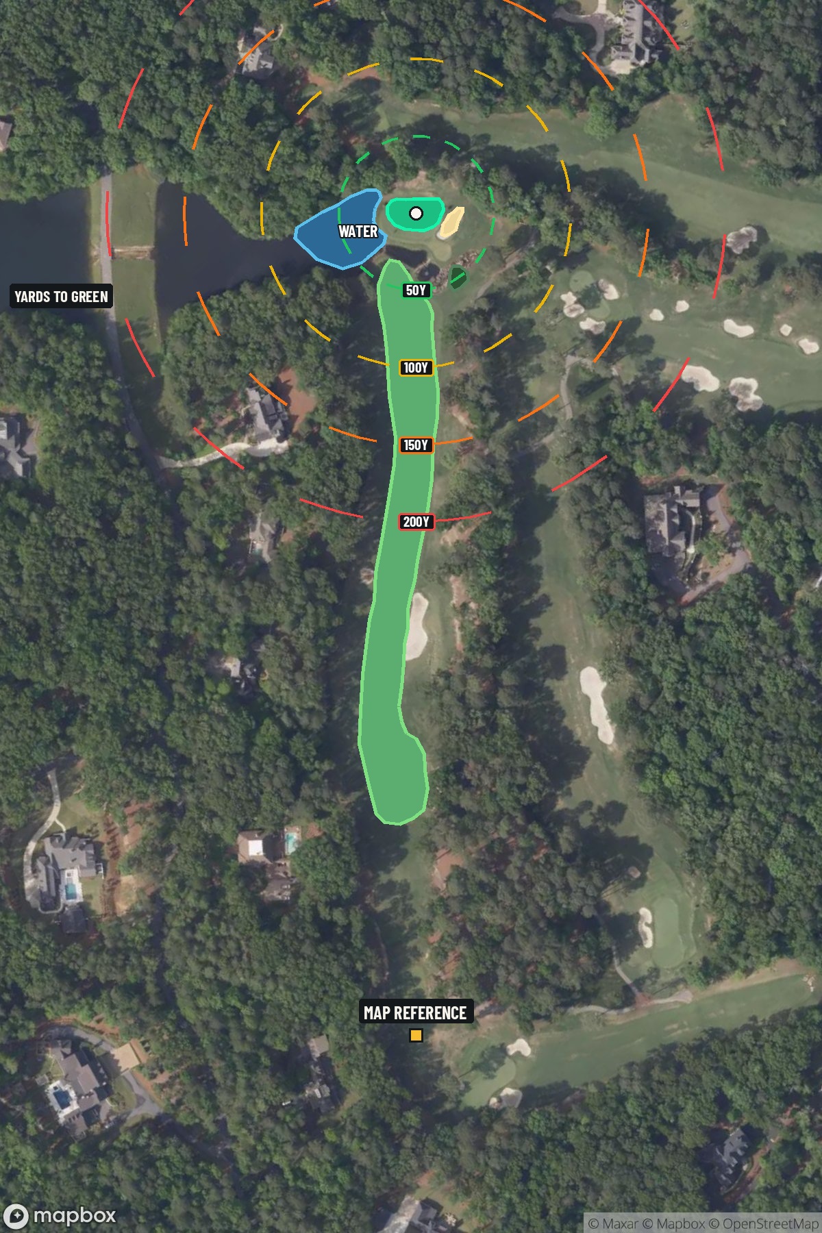 Hole 17 aerial at Shoal Creek Golf Club
