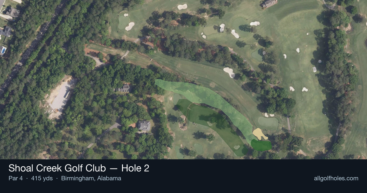 Hole 2 aerial at Shoal Creek Golf Club