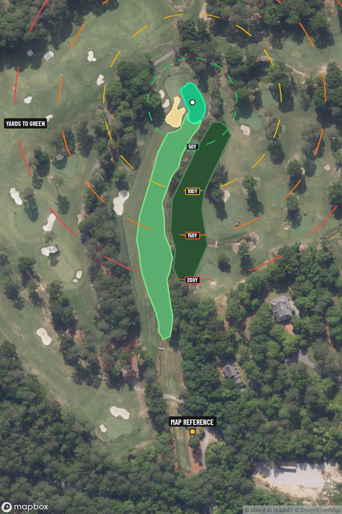Hole 2 aerial at Shoal Creek Golf Club
