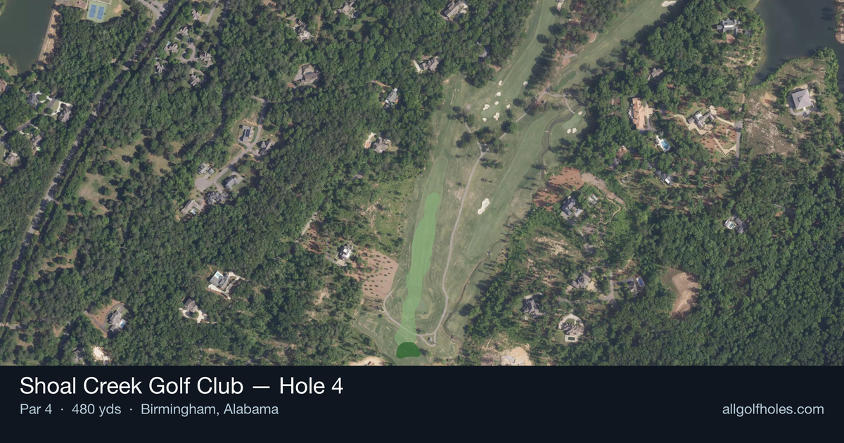 Hole 4 aerial at Shoal Creek Golf Club