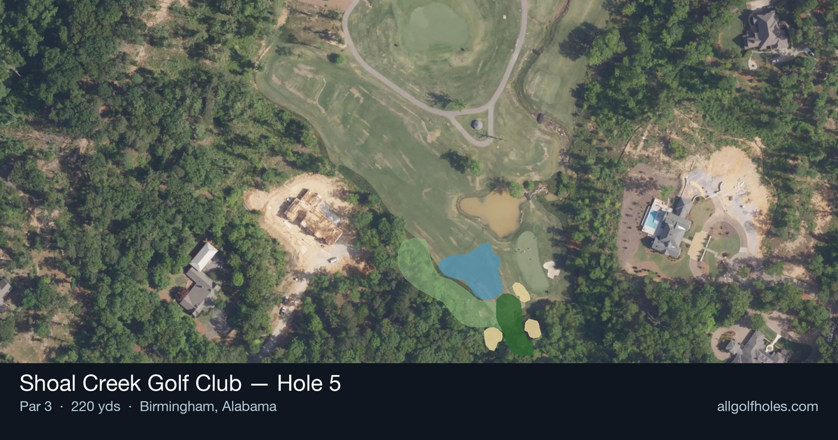 Hole 5 aerial at Shoal Creek Golf Club
