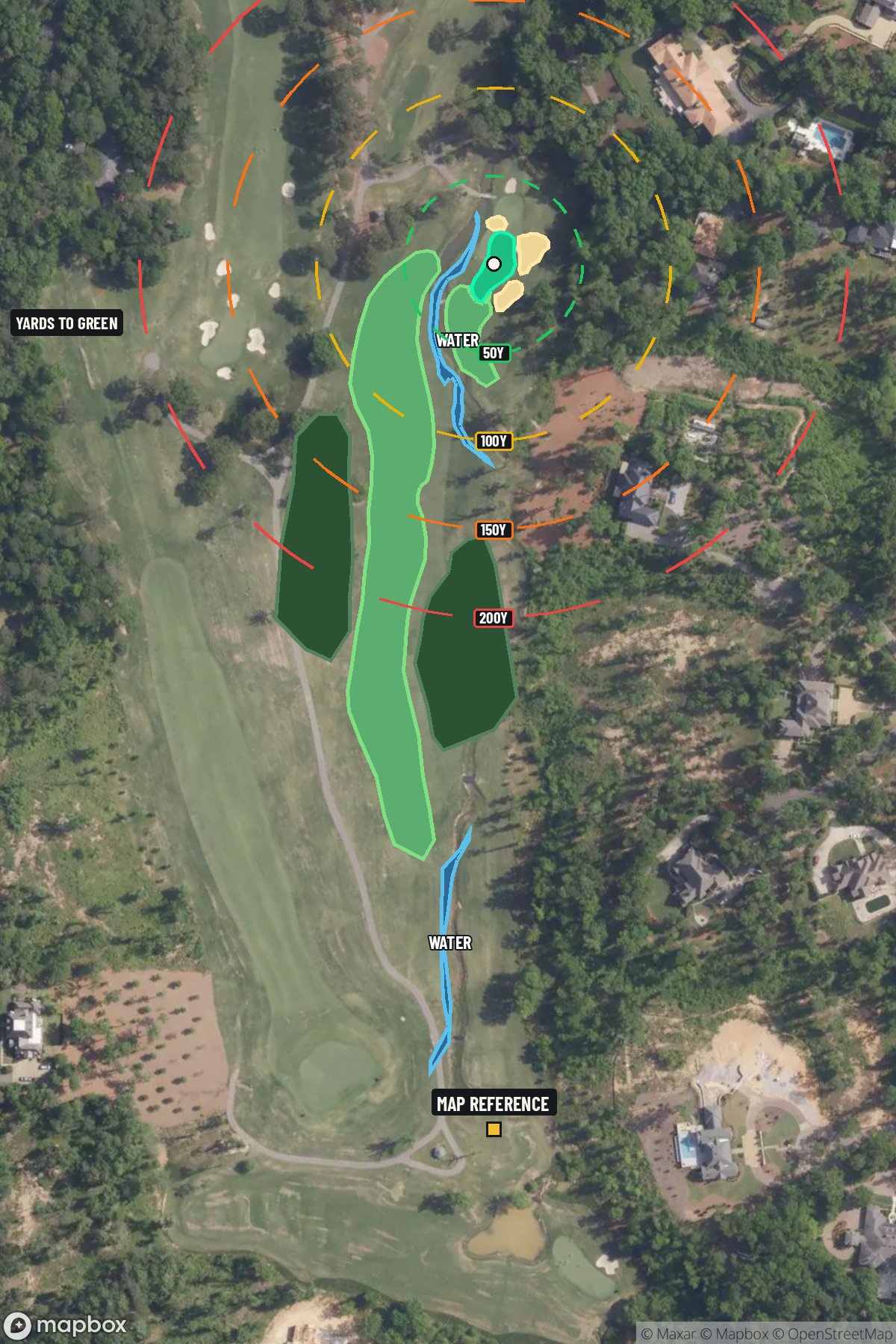 Hole 6 aerial at Shoal Creek Golf Club