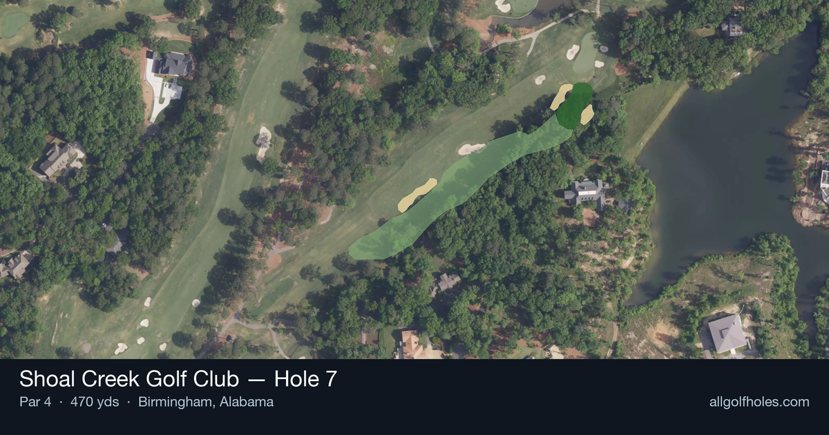 Hole 7 aerial at Shoal Creek Golf Club