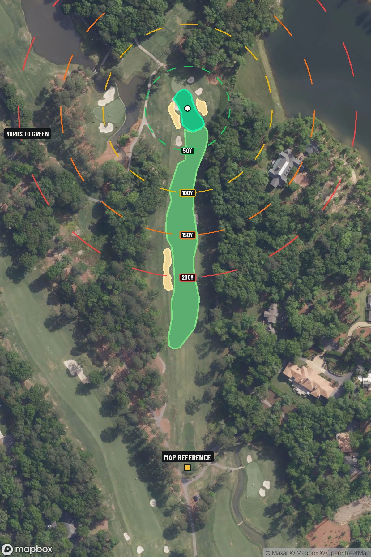 Hole 7 aerial at Shoal Creek Golf Club