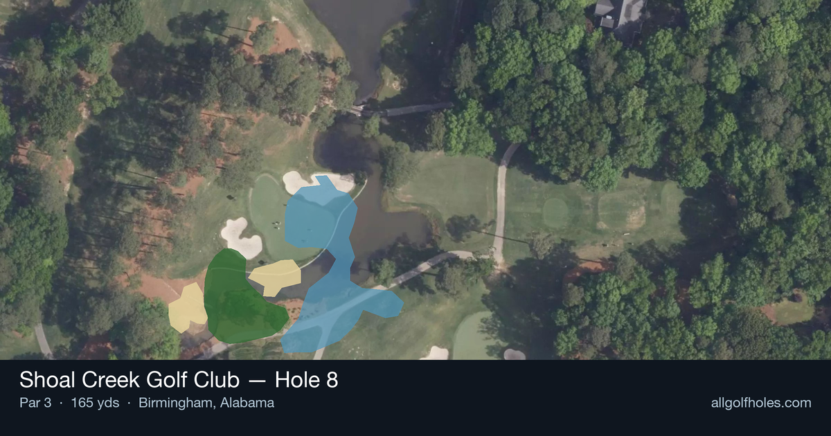 Hole 8 aerial at Shoal Creek Golf Club