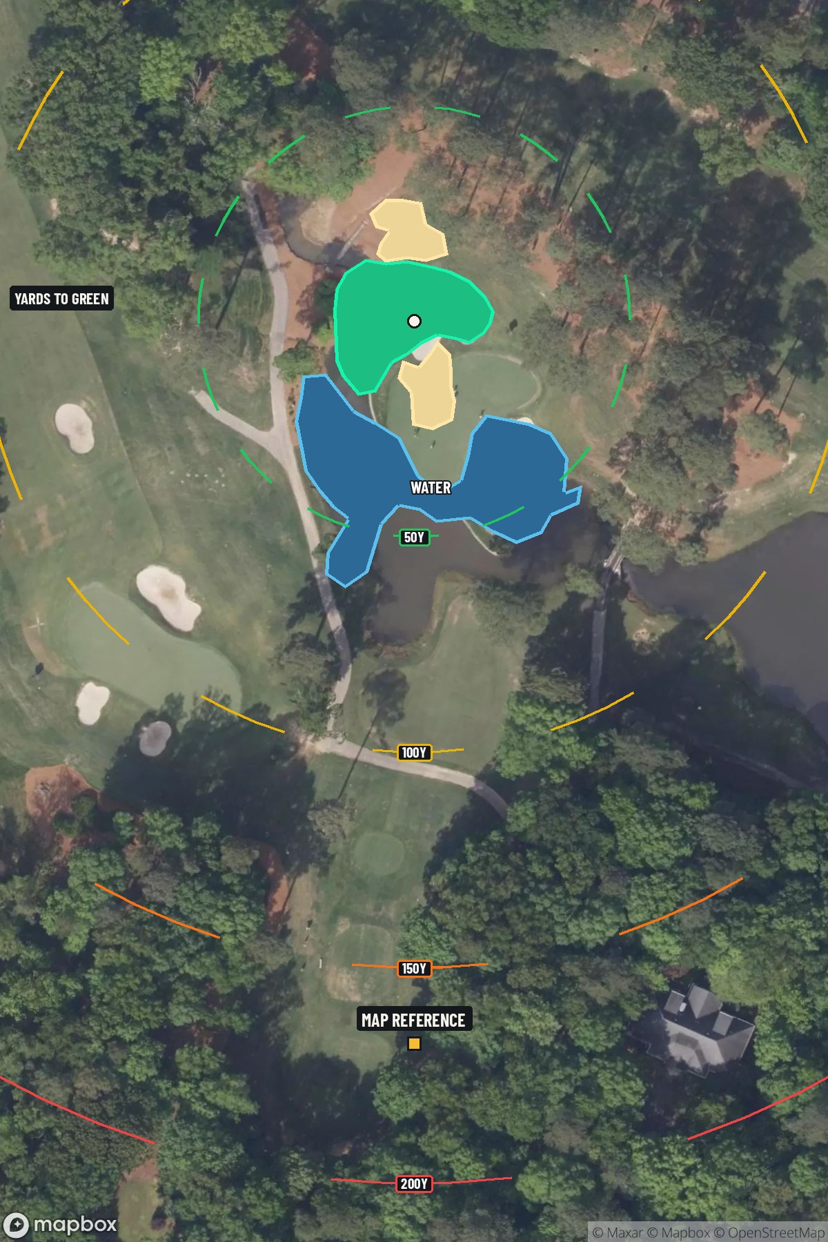 Hole 8 aerial at Shoal Creek Golf Club