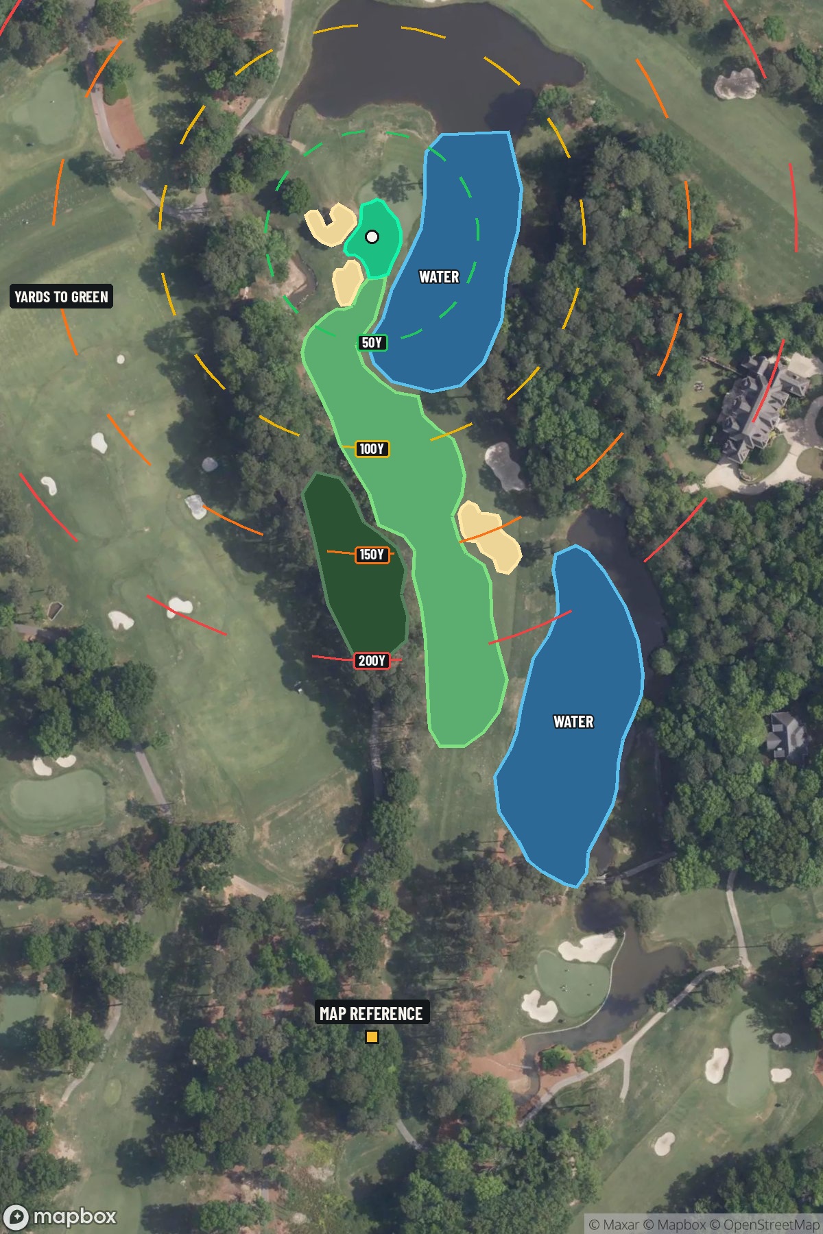 Hole 9 aerial at Shoal Creek Golf Club
