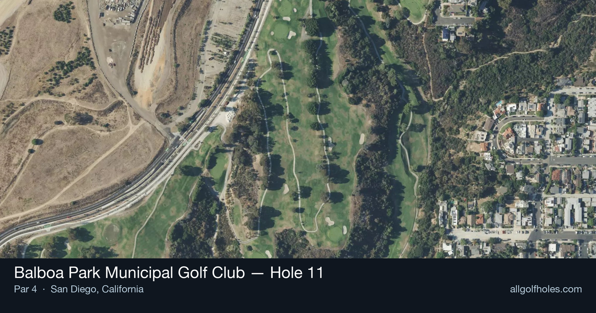 Hole 11 aerial at Balboa Park Municipal Golf Club