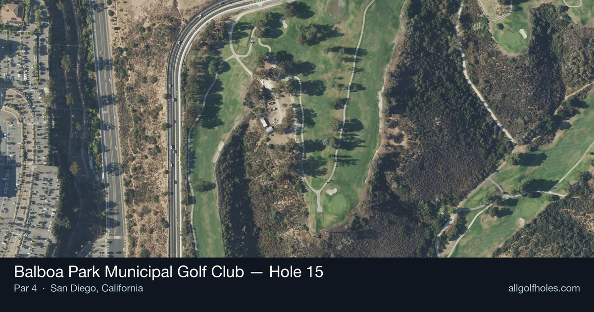 Hole 15 aerial at Balboa Park Municipal Golf Club