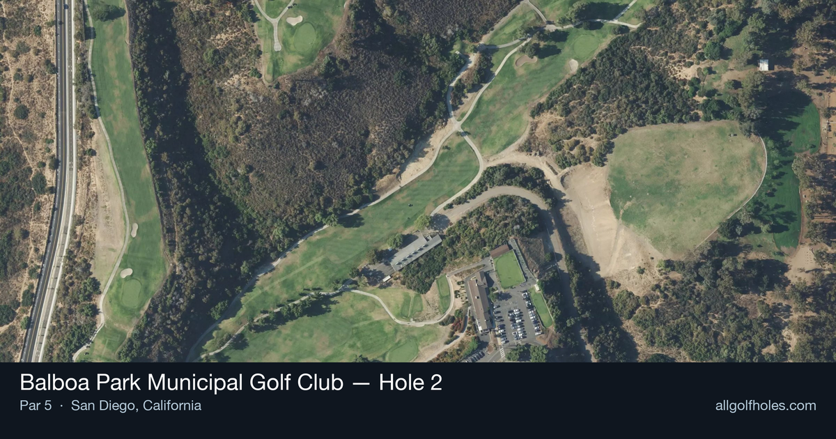 Hole 2 aerial at Balboa Park Municipal Golf Club