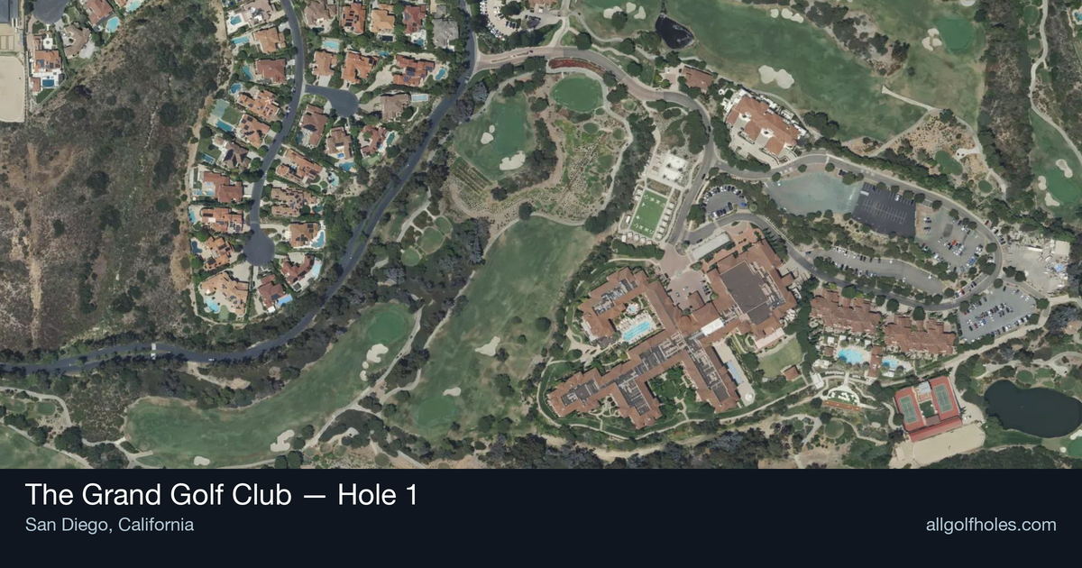 Hole 1 map at The Grand Golf Club
