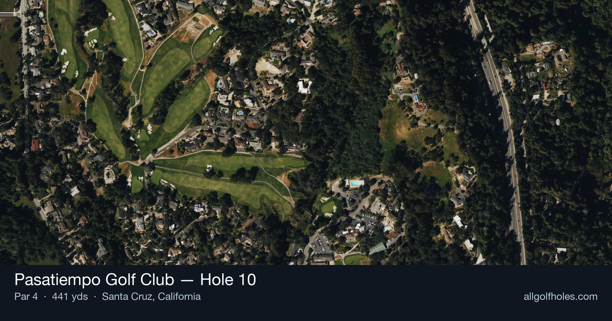 Hole 10 aerial at Pasatiempo Golf Club