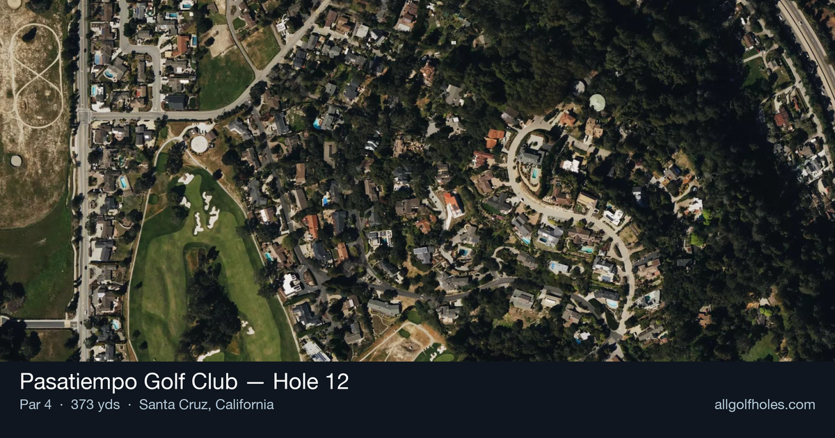 Hole 12 aerial at Pasatiempo Golf Club