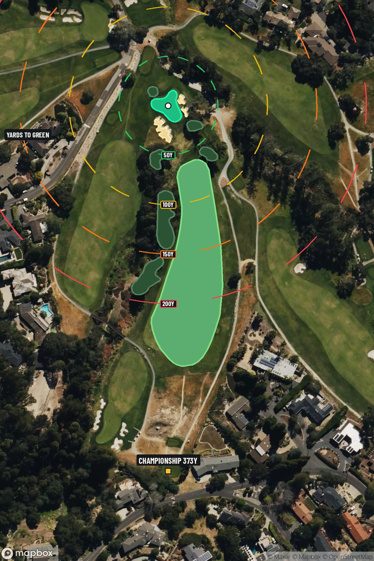 Hole 12 aerial at Pasatiempo Golf Club