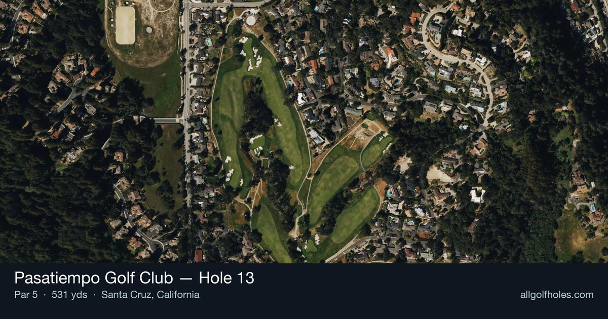 Hole 13 aerial at Pasatiempo Golf Club