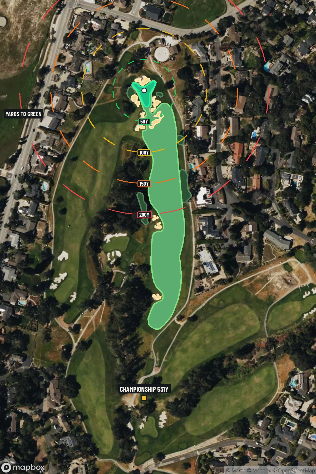 Hole 13 aerial at Pasatiempo Golf Club