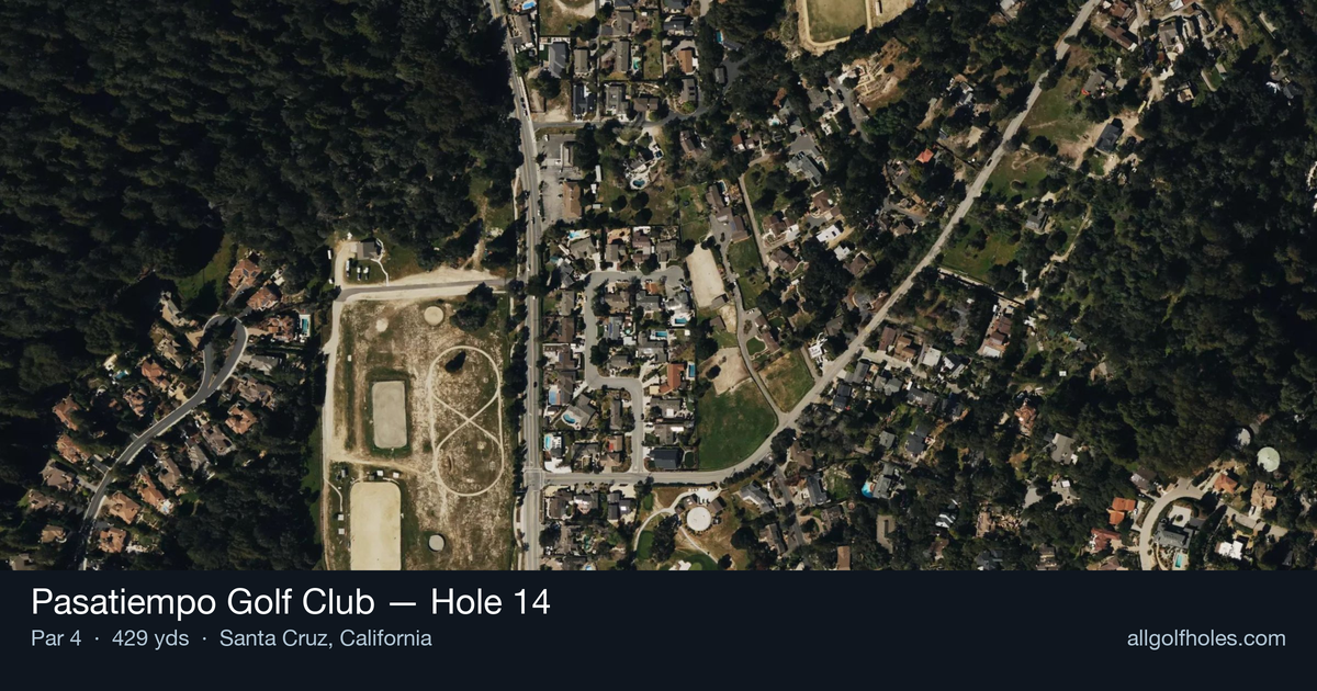 Hole 14 aerial at Pasatiempo Golf Club