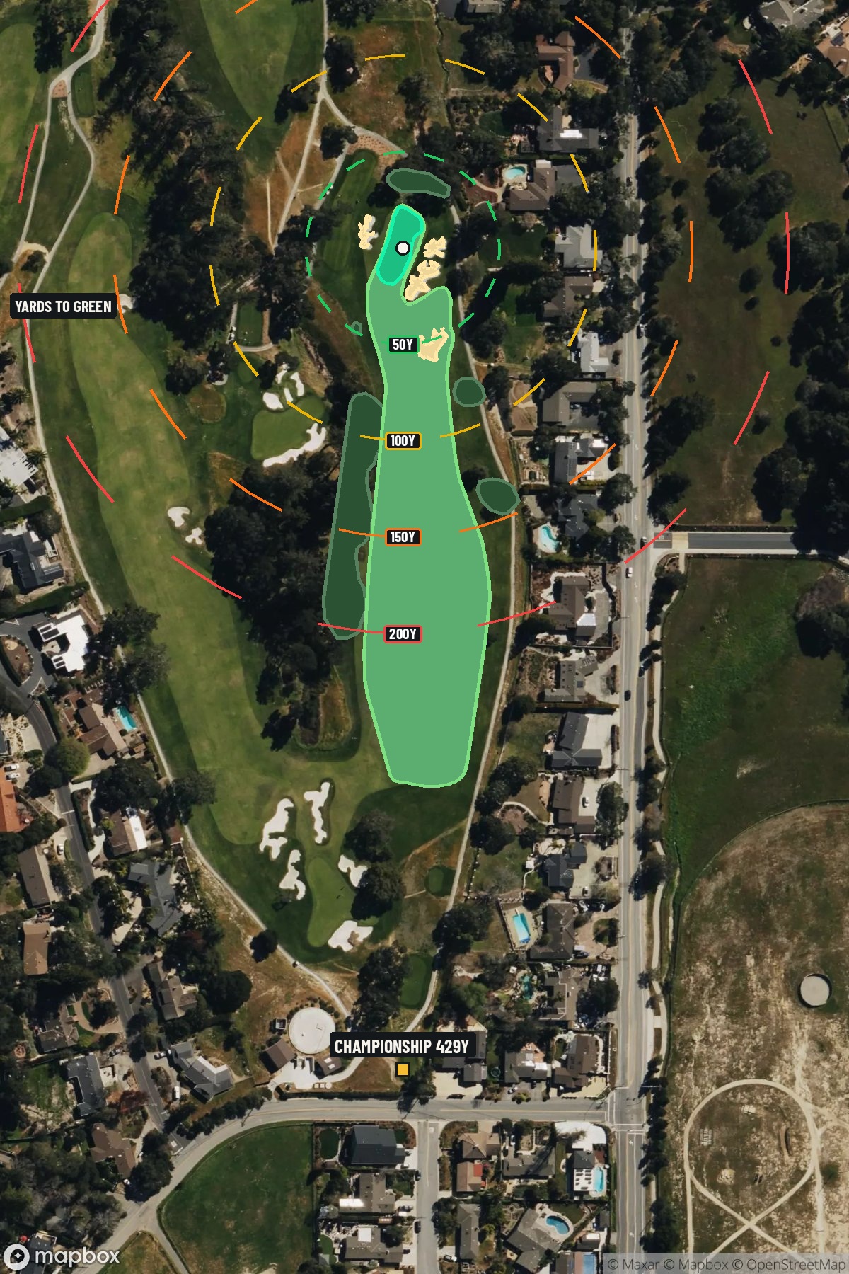 Hole 14 aerial at Pasatiempo Golf Club