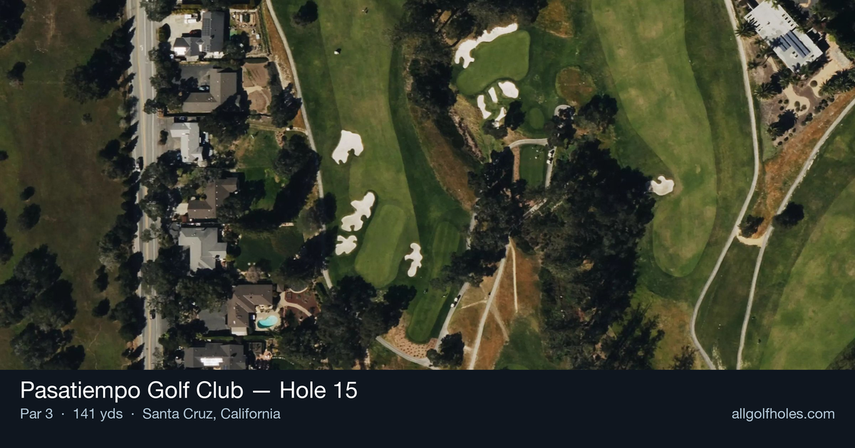 Hole 15 aerial at Pasatiempo Golf Club