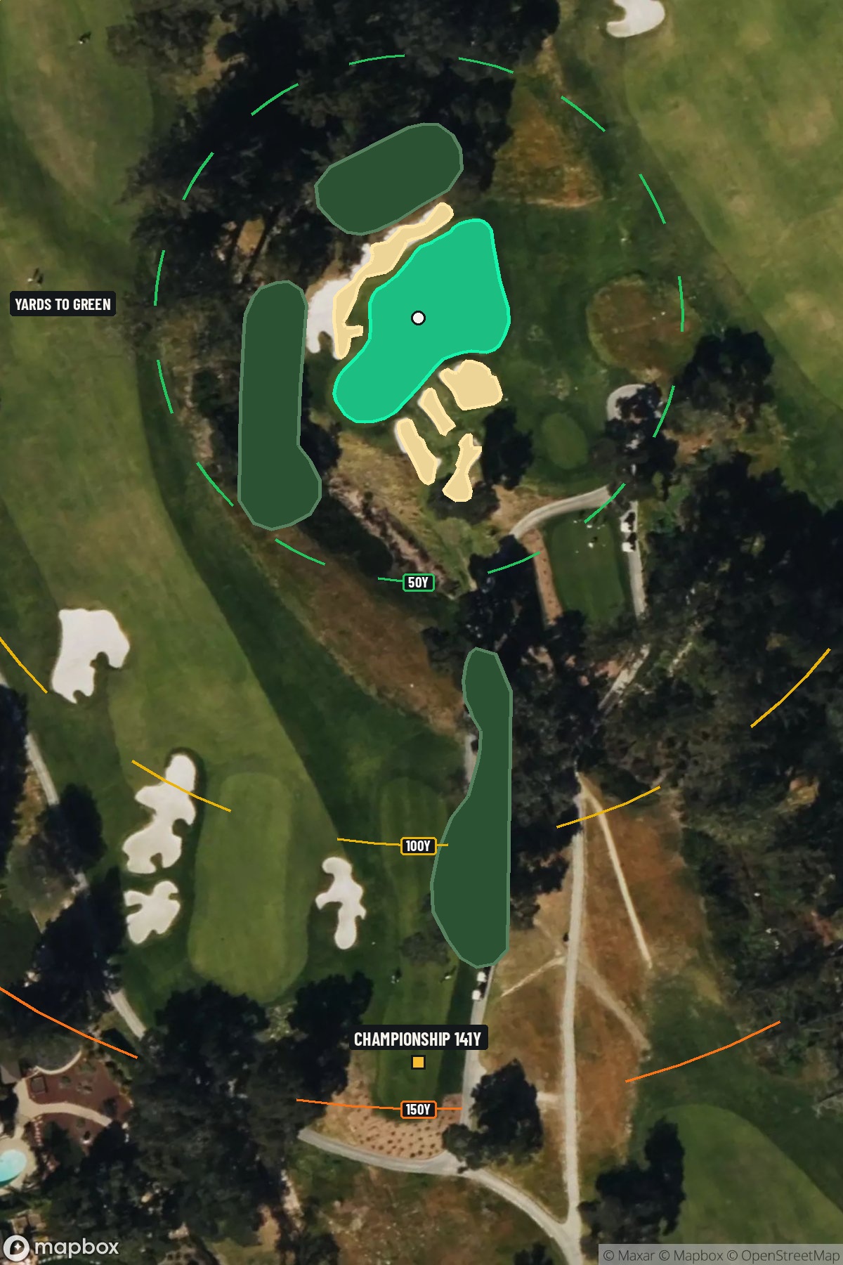 Hole 15 aerial at Pasatiempo Golf Club