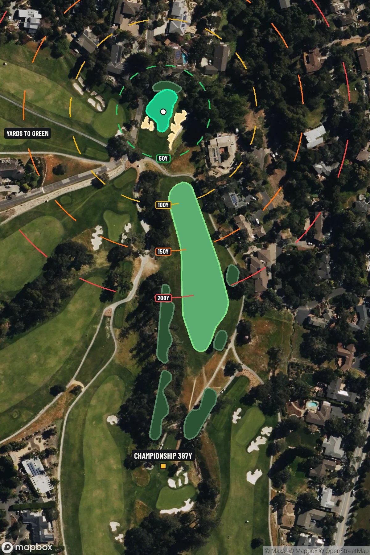 Hole 16 aerial at Pasatiempo Golf Club
