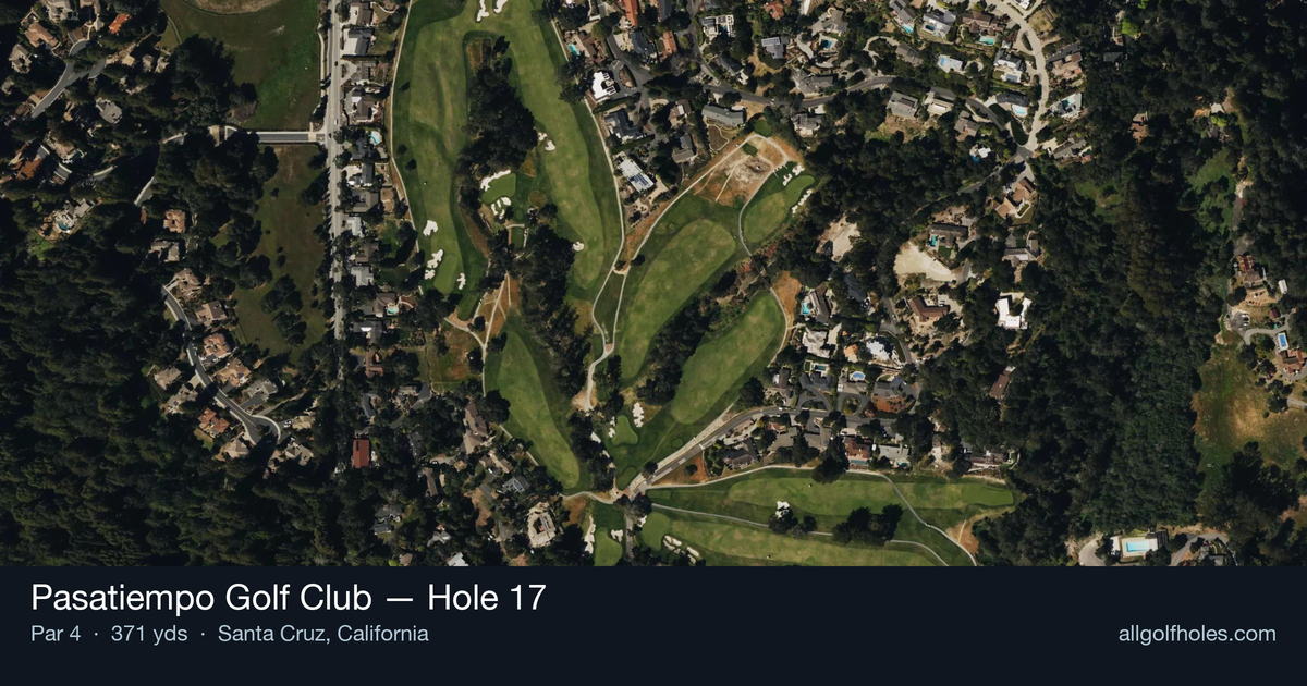 Hole 17 aerial at Pasatiempo Golf Club