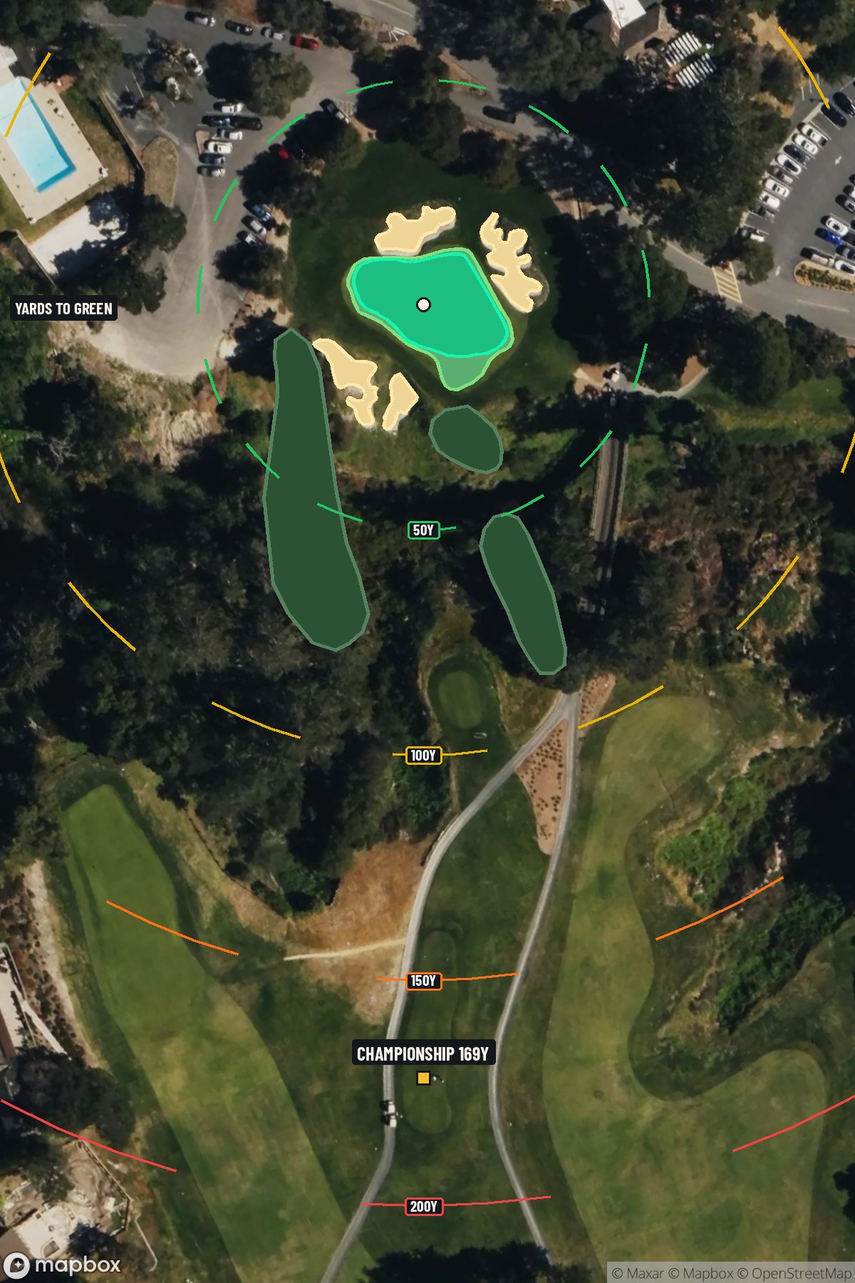 Hole 18 aerial at Pasatiempo Golf Club