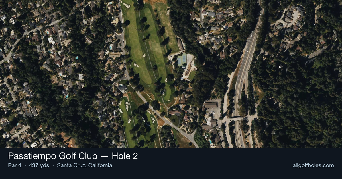 Hole 2 aerial at Pasatiempo Golf Club